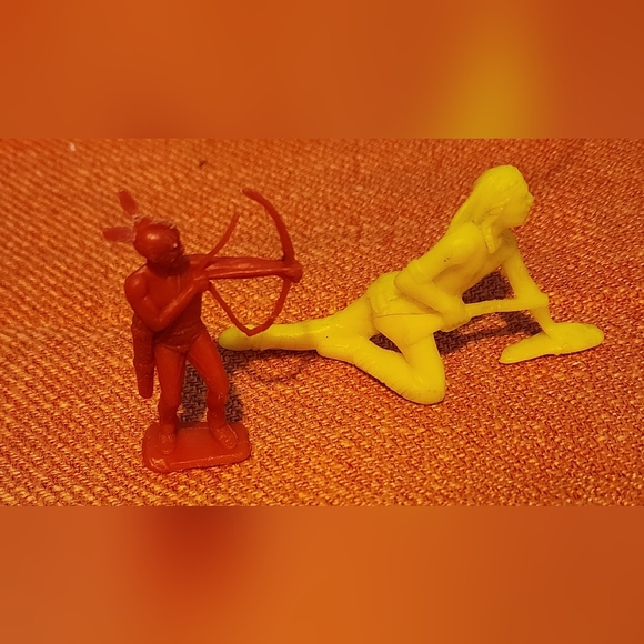 Vintage Plastic Cowboys Native Americans Indians Marx Tim Mee BENIFITS CHARITY - Picture 6 of 11